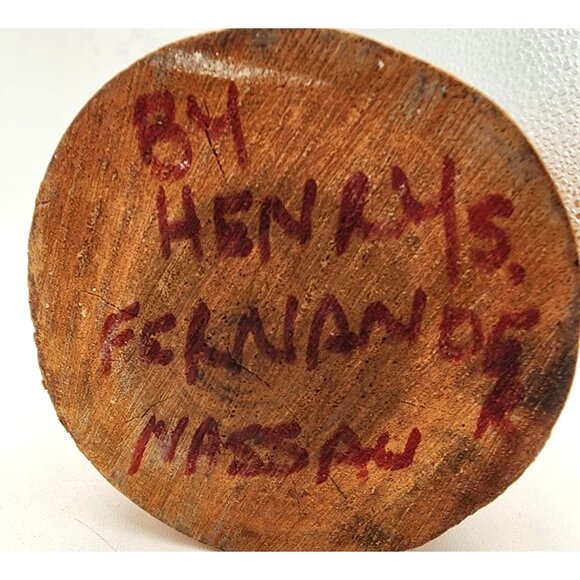 Hand-Carved Wooden Caribbean Tribal Figure Bust Vintage 12" Bahamas Native Head - Picture 6 of 7